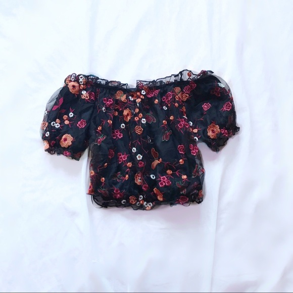 black off the shoulder top new look